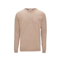 Pull Col Rond Laine Beige