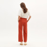 Pantalon Wide Leg Rouge Orangé