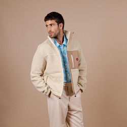 Veste Polaire Beige Coquille