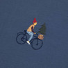 Bike And Plant Blue Embroidered T-shirt