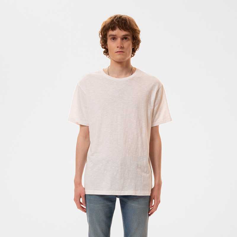 T-shirt Ample Blanc Coton Flammé