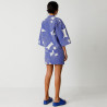 Veste Kimono Jacquard Bleu