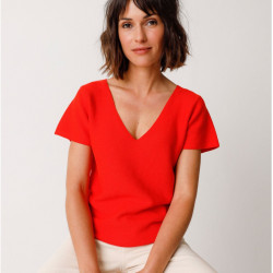 Top Tricot Rouge Corail