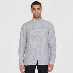 Chemise Rayures Gris Anthracite
