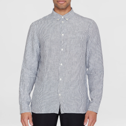 Chemise Rayures Gris Anthracite