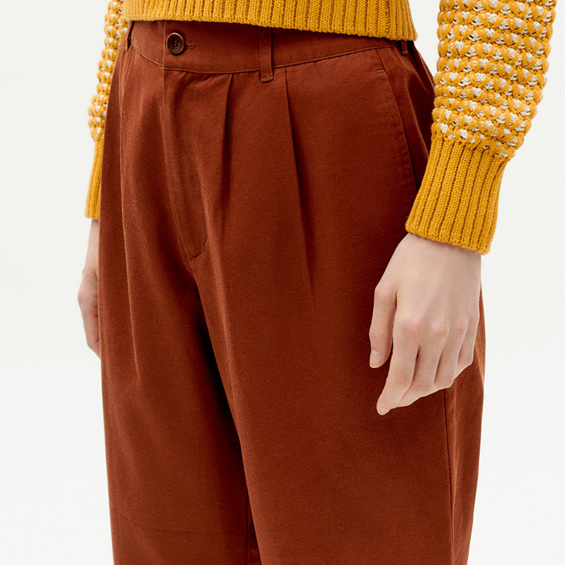 Pantalon carotte marron sale