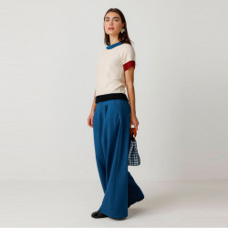 Pantalon Nia Palazzo Bleu Modal