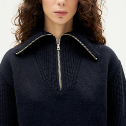 Pull Bleu Marine Camionneur Laine