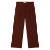 Pantalon Ample Laine Marron Café