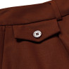 Pantalon Ample Laine Marron Café