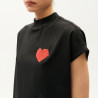 T-shirt Noir Coeur Rouge