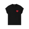 T-shirt Noir Coeur Rouge