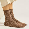 Coffret Chaussettes Paillettes Léopard Marron Doré