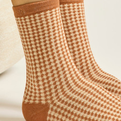 Coffret Chaussettes Pied De Poule Marron