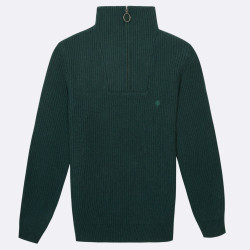 Pull Camionneur Vert Foncé Laine