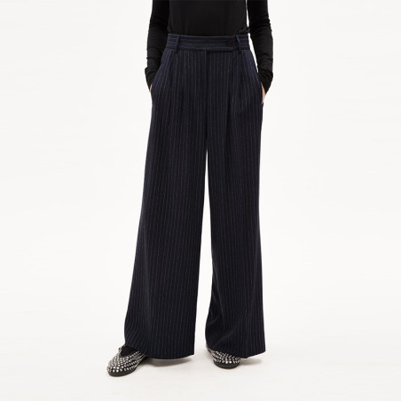 Pantalon de Tailleur Marine Rayures