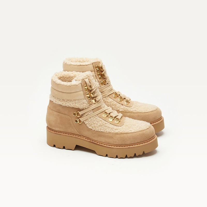 Bottines Talie Suede Beige Moumoute