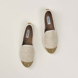 Chaussons Beige Paillette